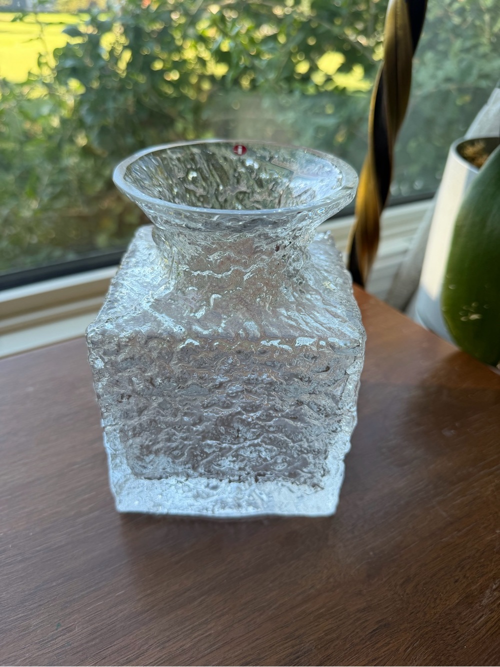Vintage Timo Sarpaneva Iittala Ice Glass Vase "Crocus" Finnish Design 60s